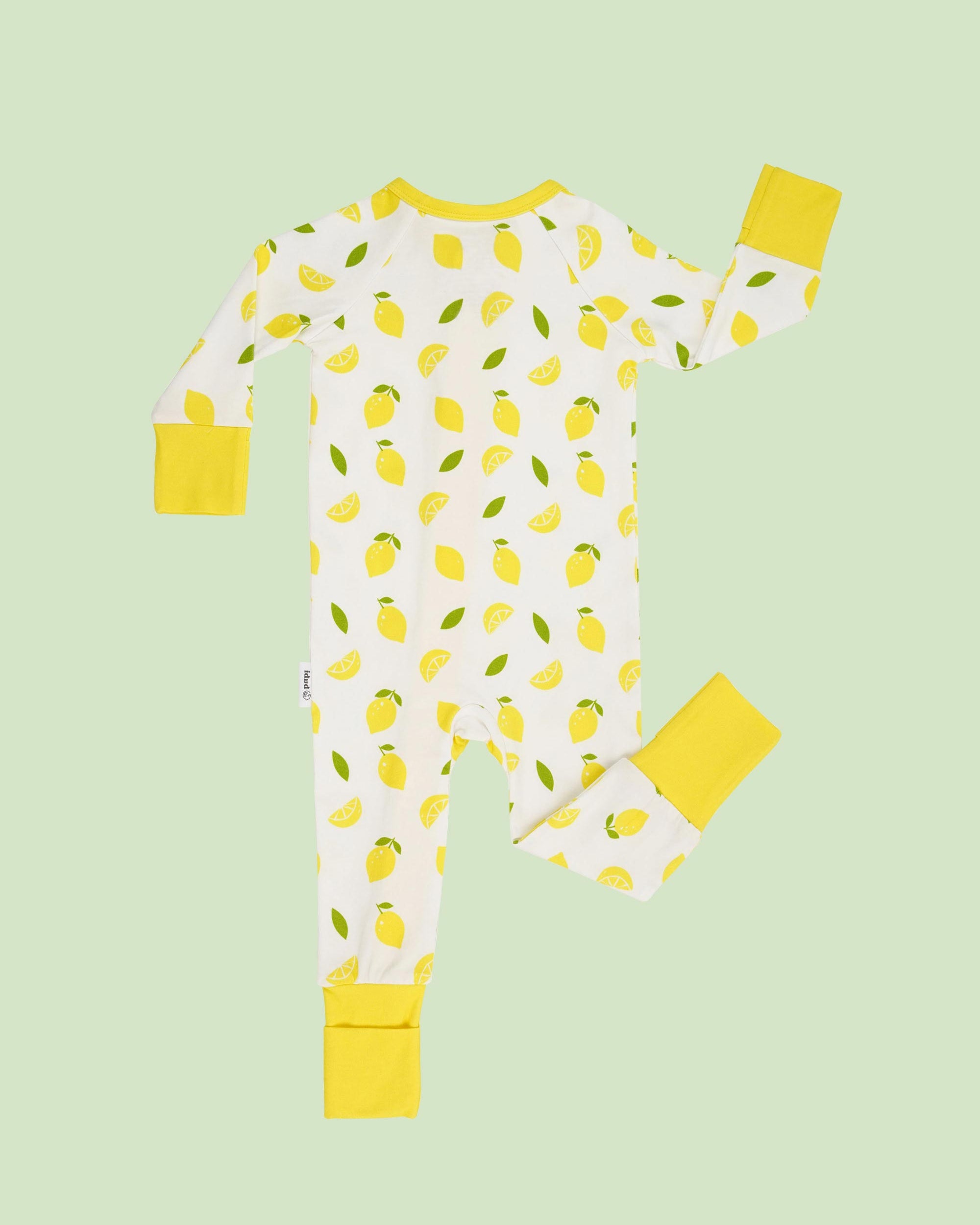 organic cotton baby coverall romper lemons - back view