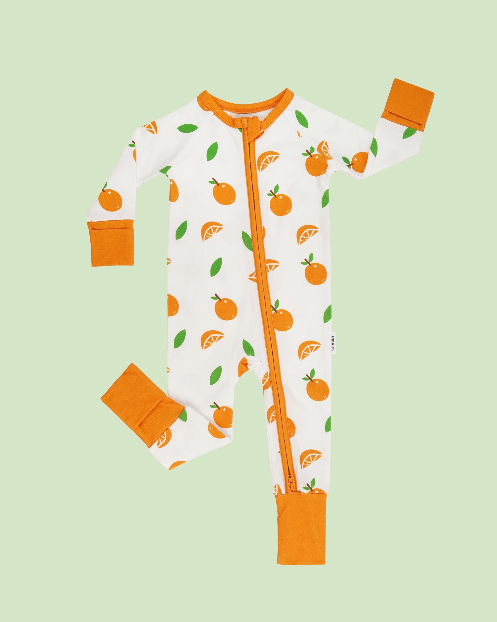 organic cotton baby coverall romper mandarin - front view