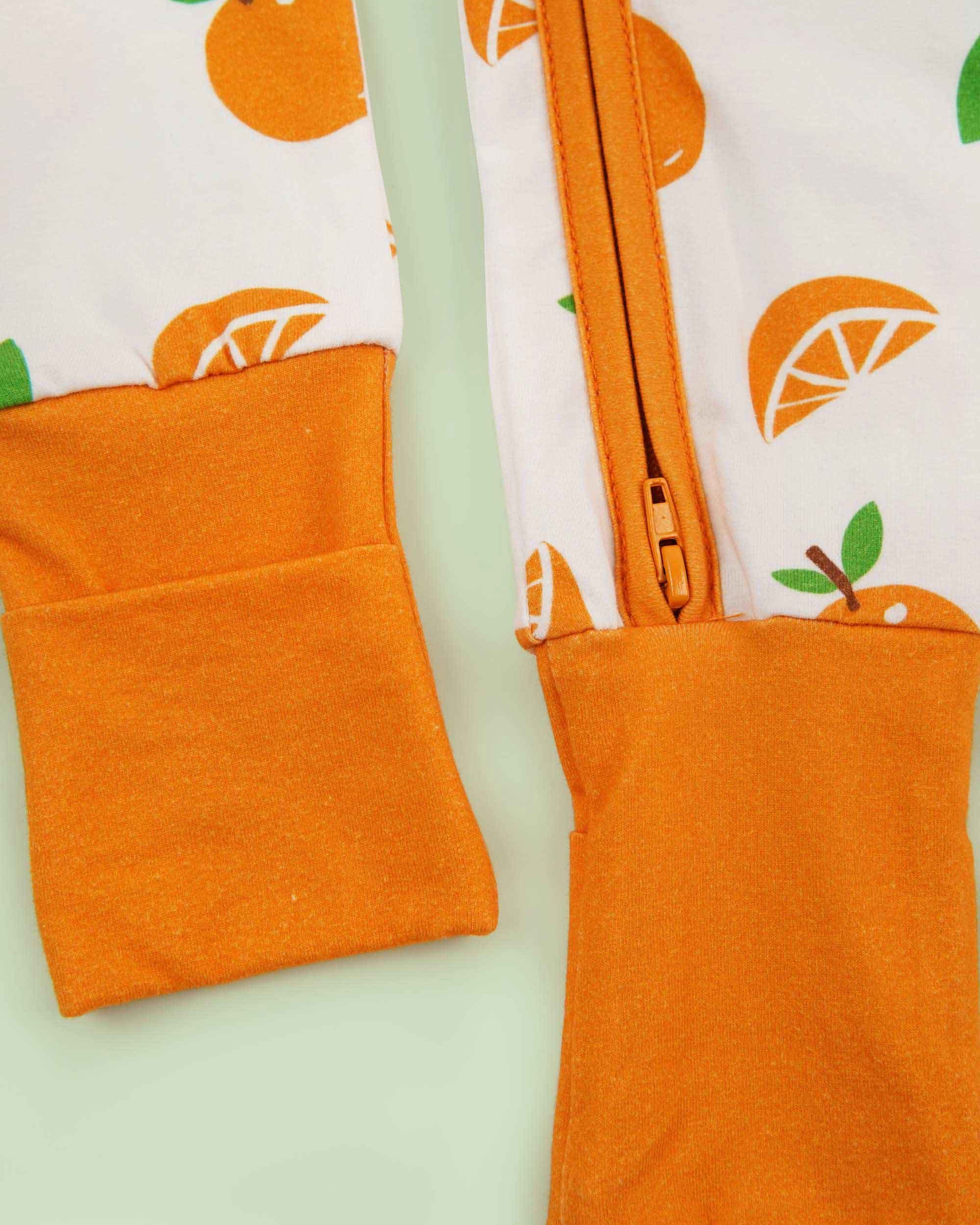 organic cotton baby coverall romper mandarin - bottom view