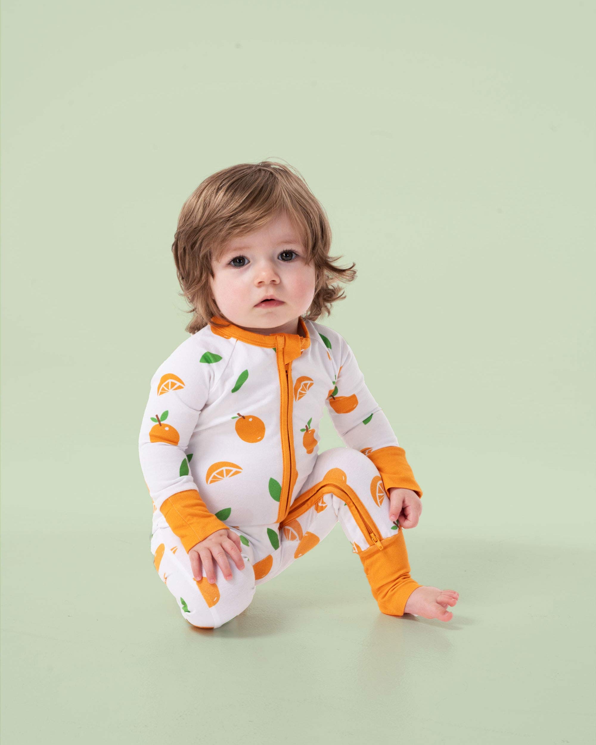 organic cotton baby coverall romper mandarin - girl