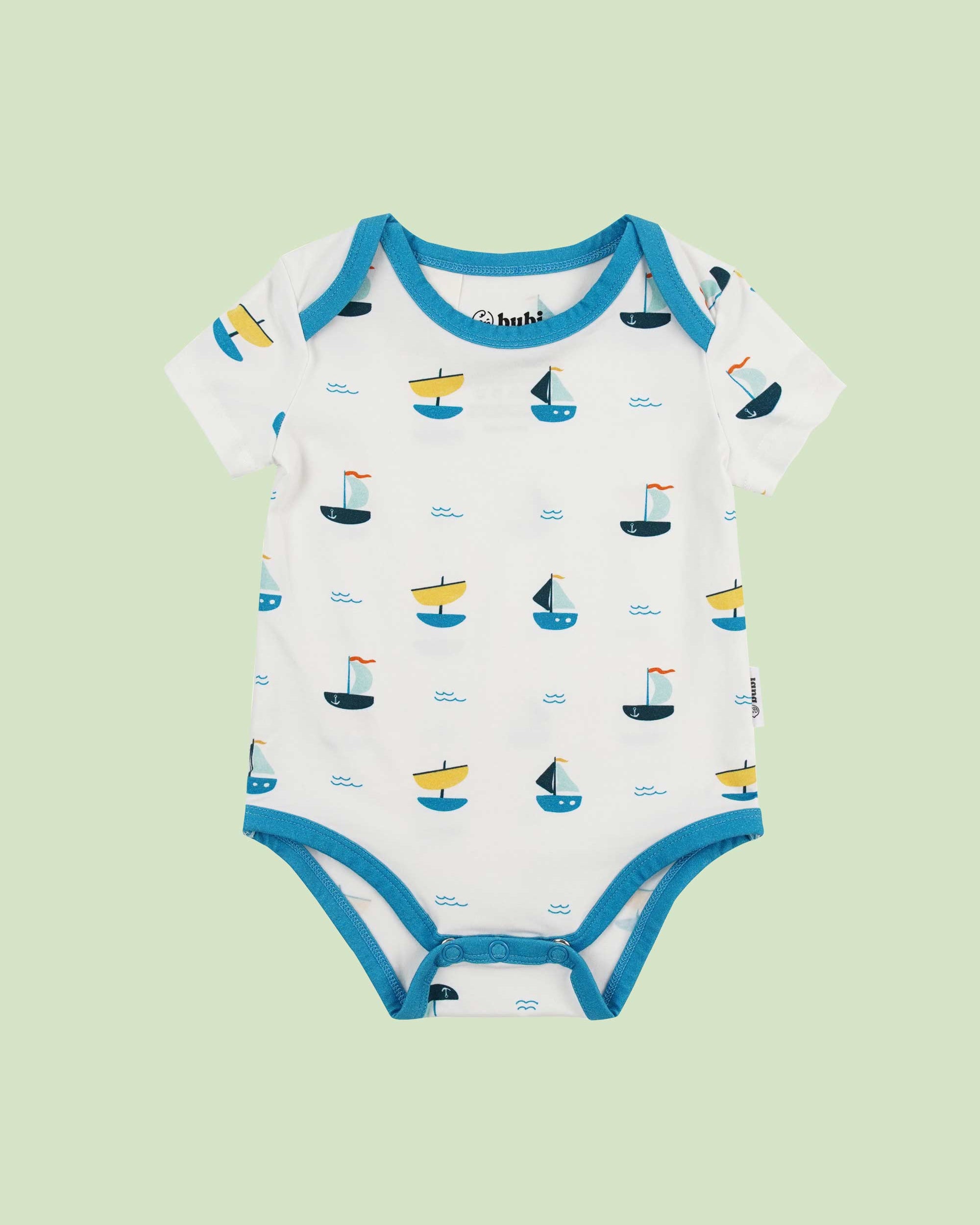 organic cotton bodysuit ships - front view