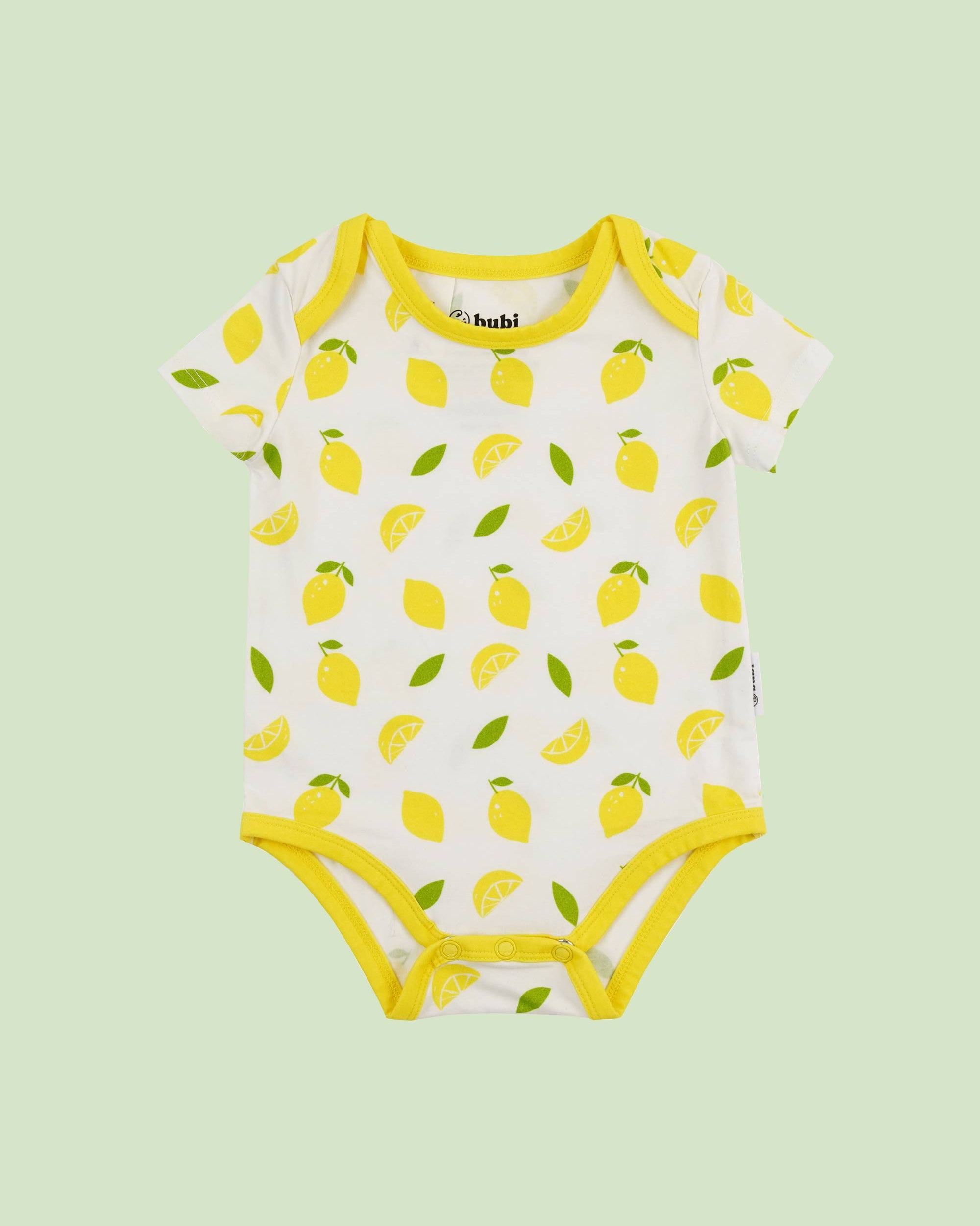 organic cotton bodysuit top lemons - front view