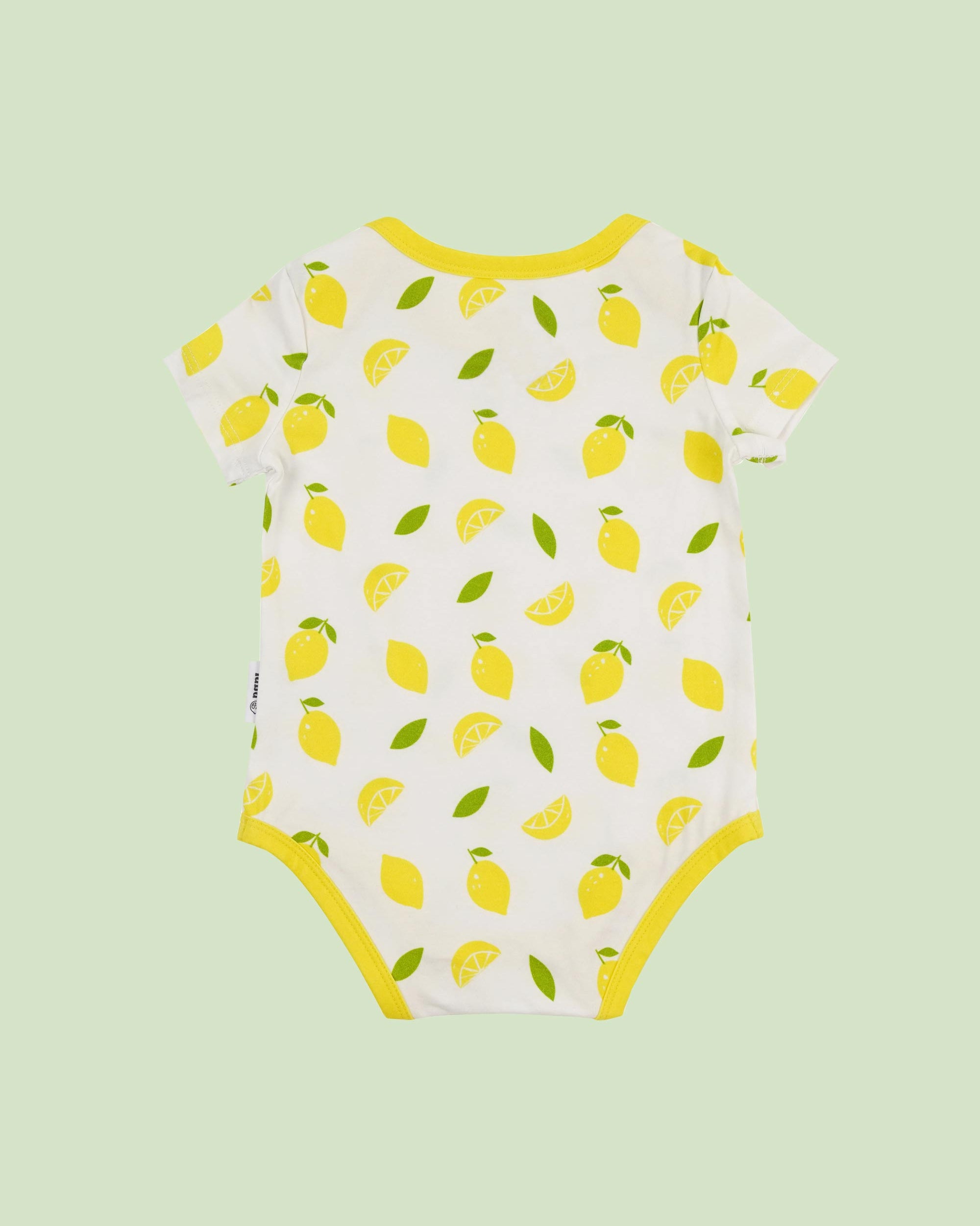 organic cotton bodysuit top lemons - back view