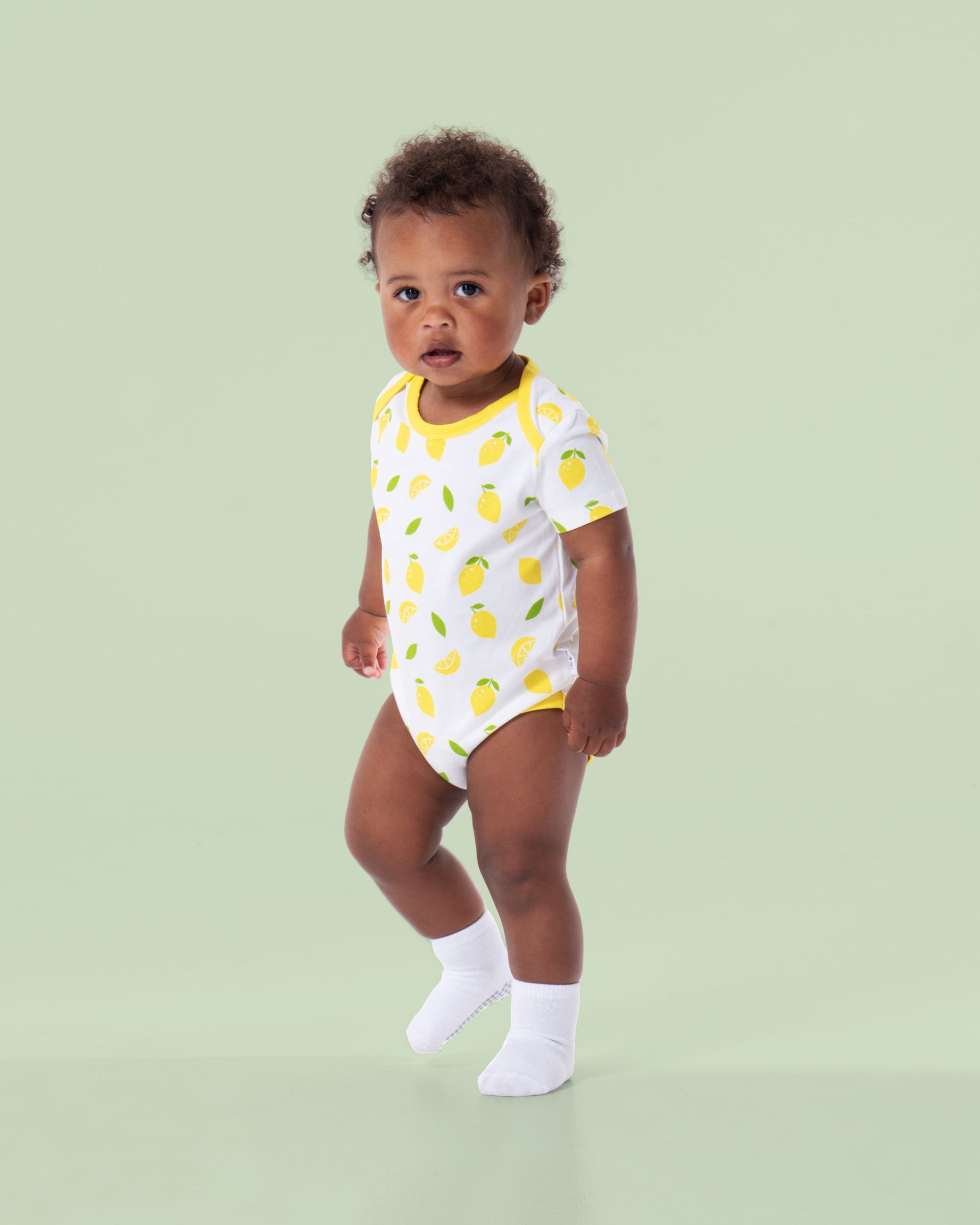 organic cotton bodysuit top lemons - boy