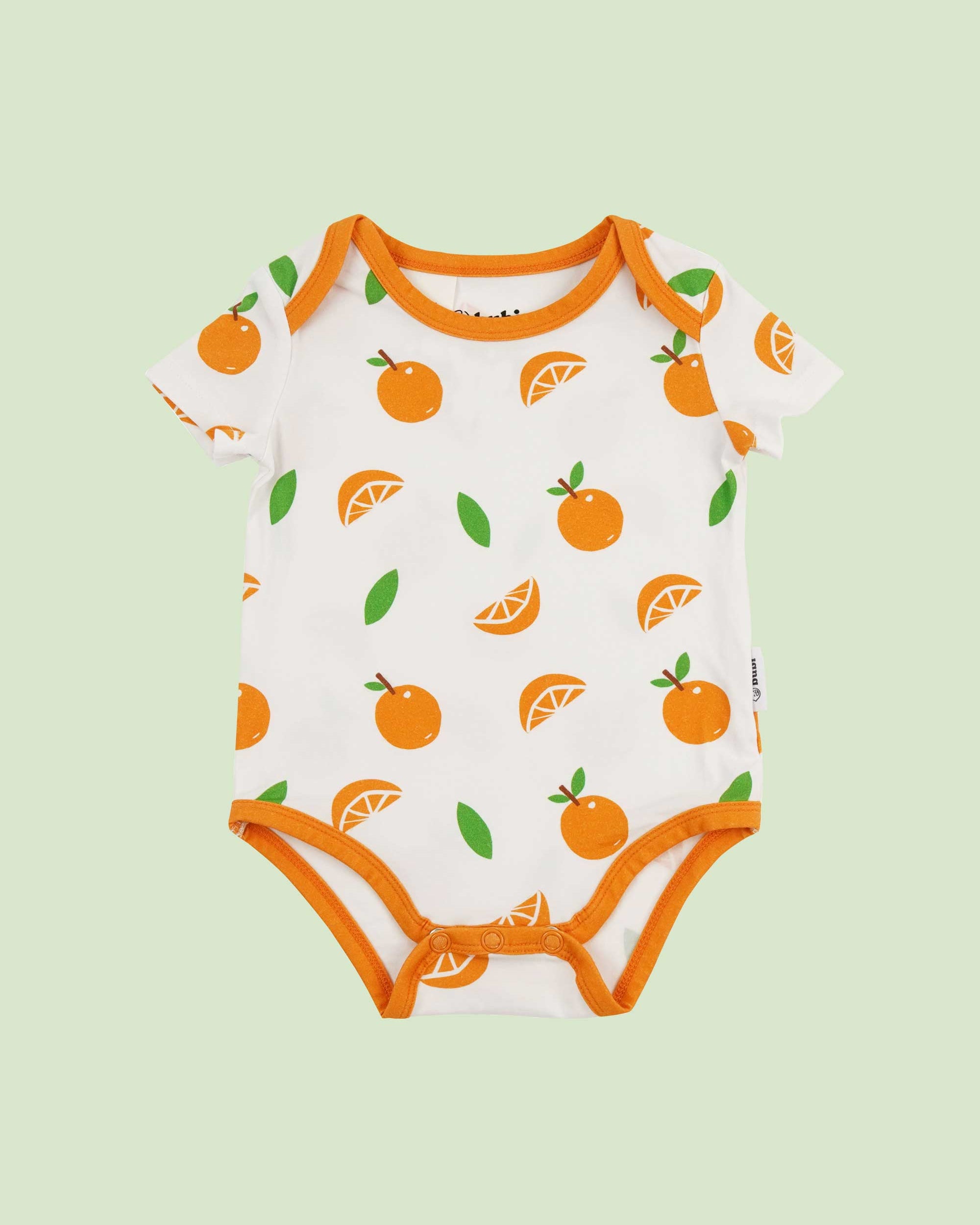 organic cotton bodysuit mandarins - front view