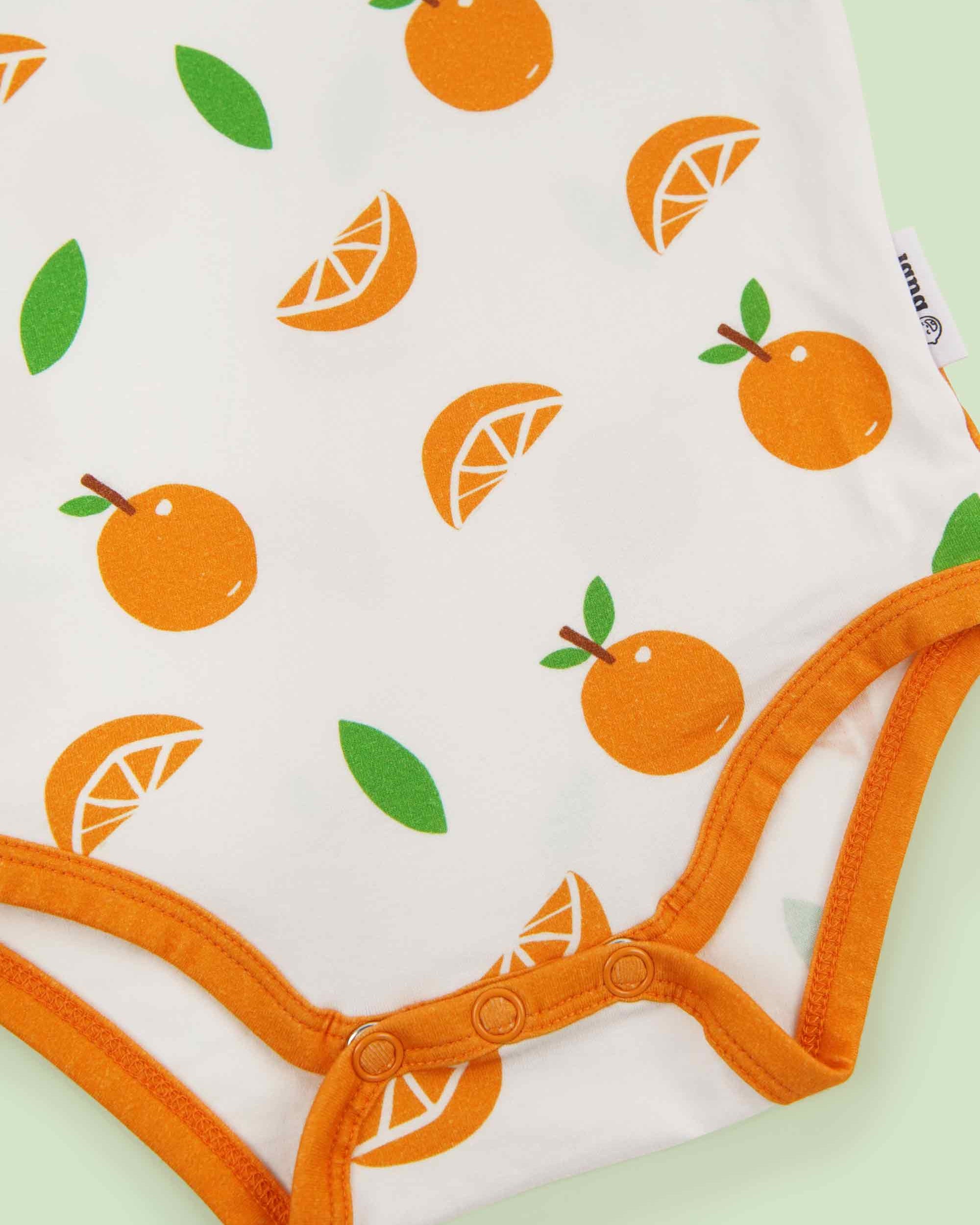 organic cotton bodysuit mandarins - bottom view