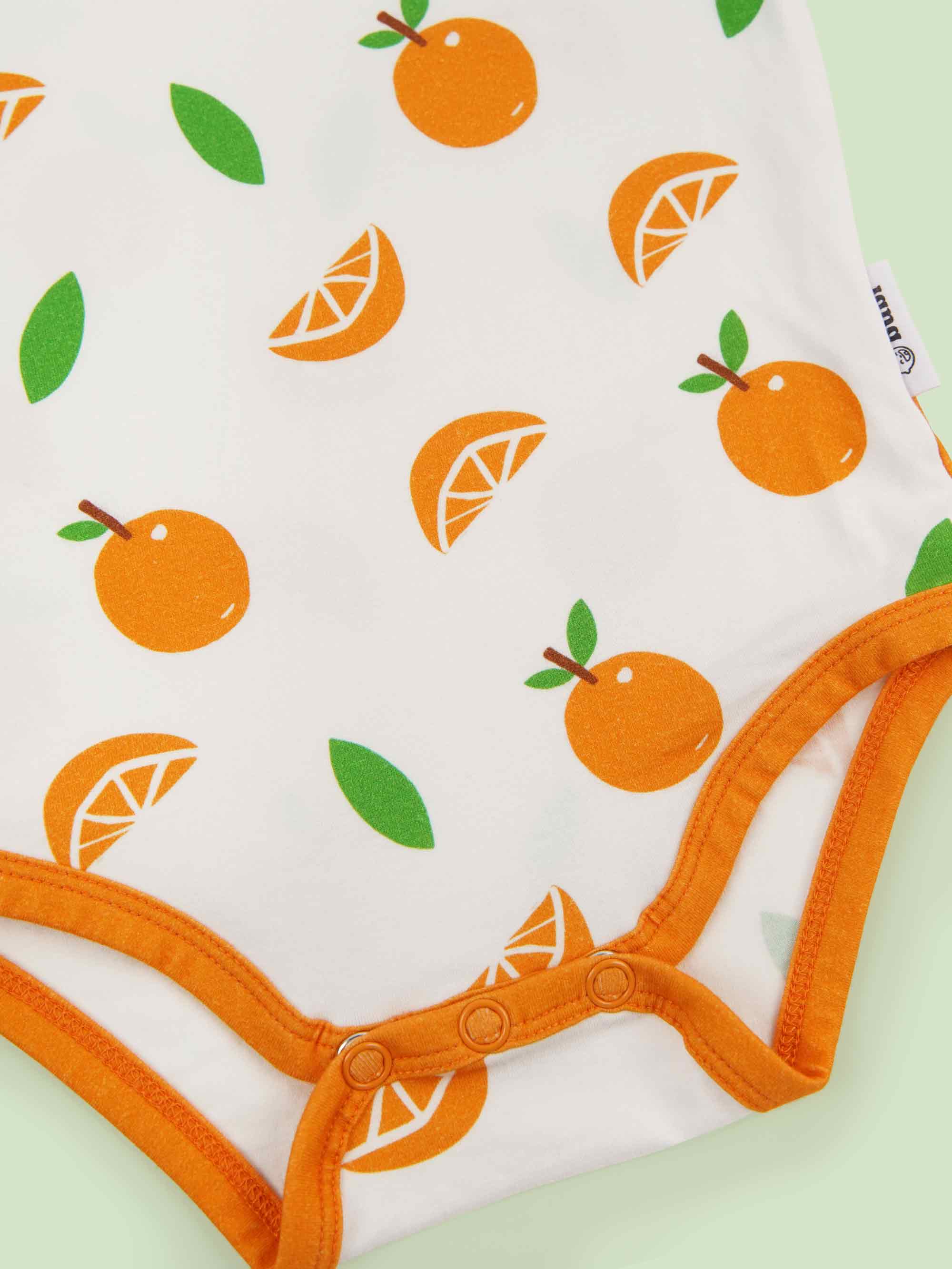 organic cotton bodysuit mandarins - bottom view