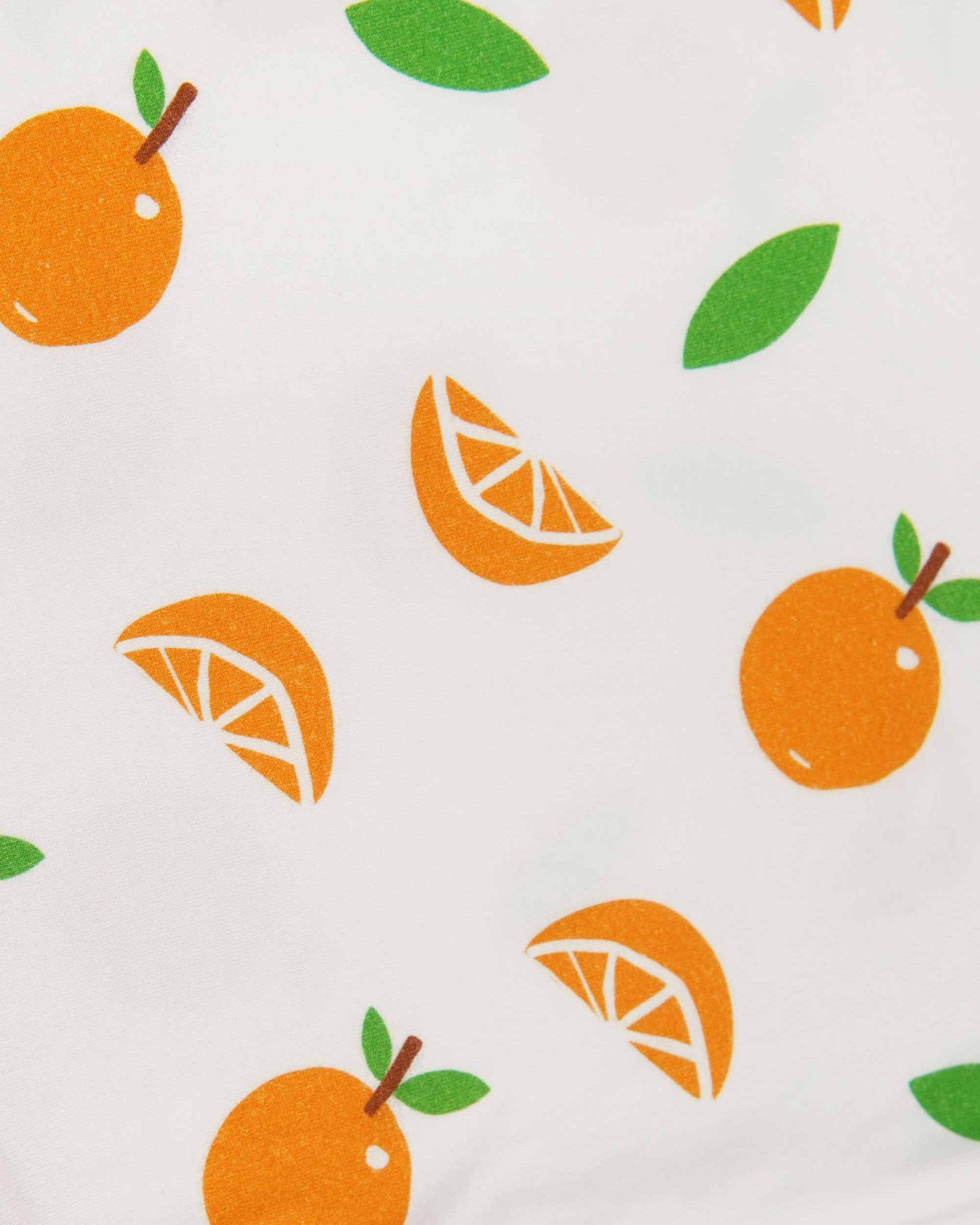 organic cotton bodysuit mandarins - close-up view