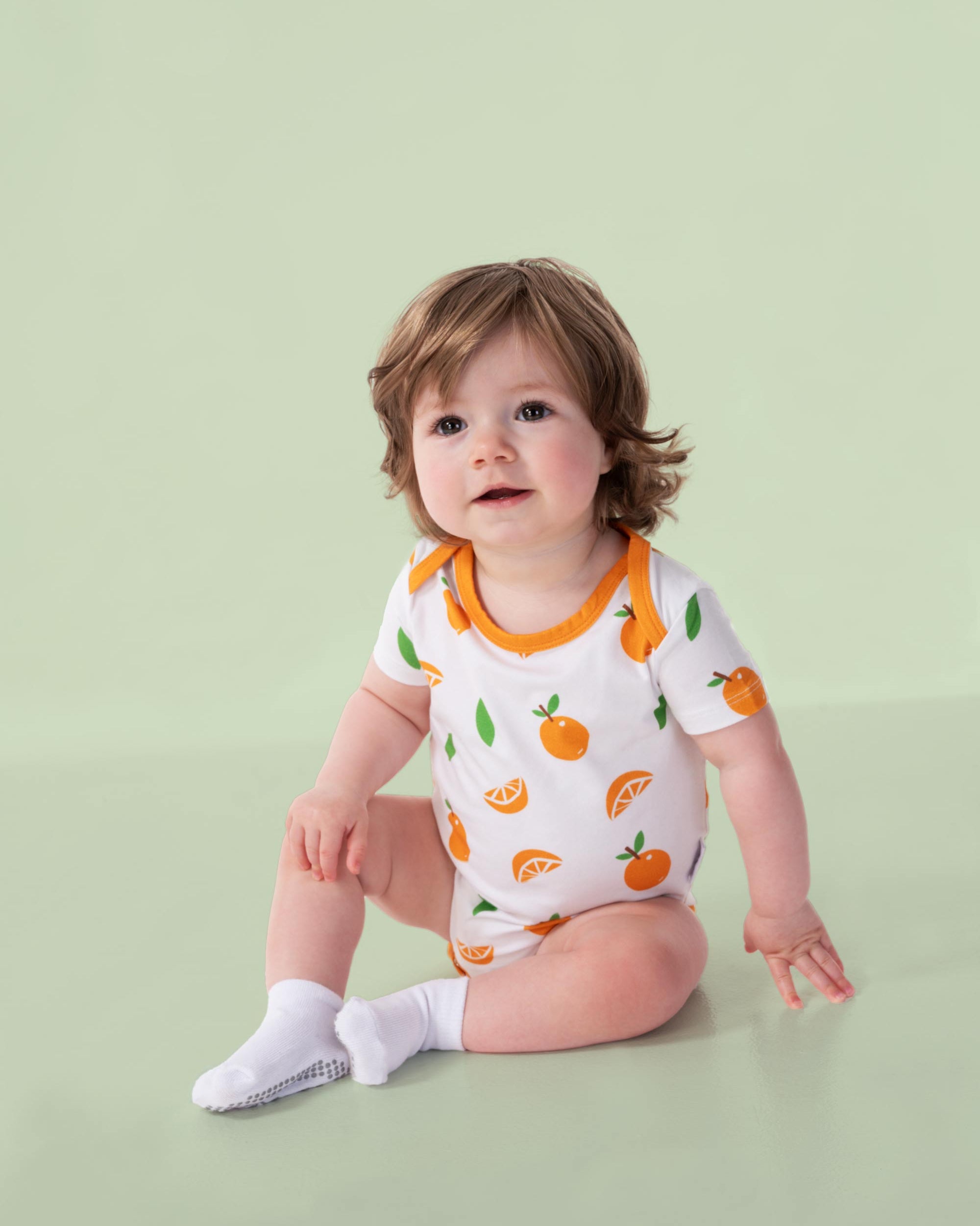 organic cotton bodysuit mandarins - girl