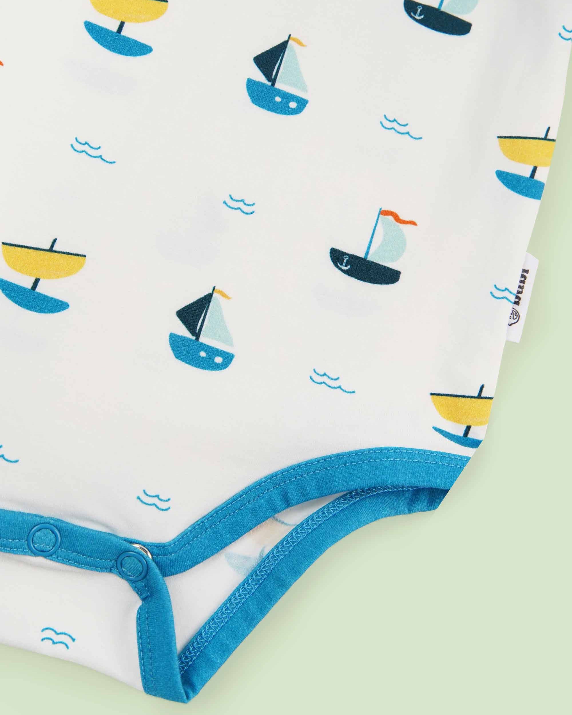 organic cotton bodysuit ships - bottom view