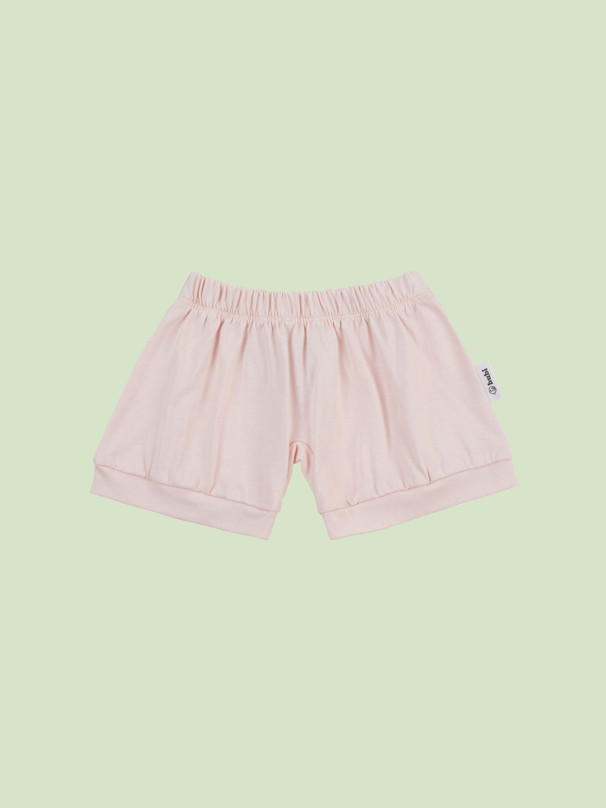 organic cotton baby shorts in pink - back view