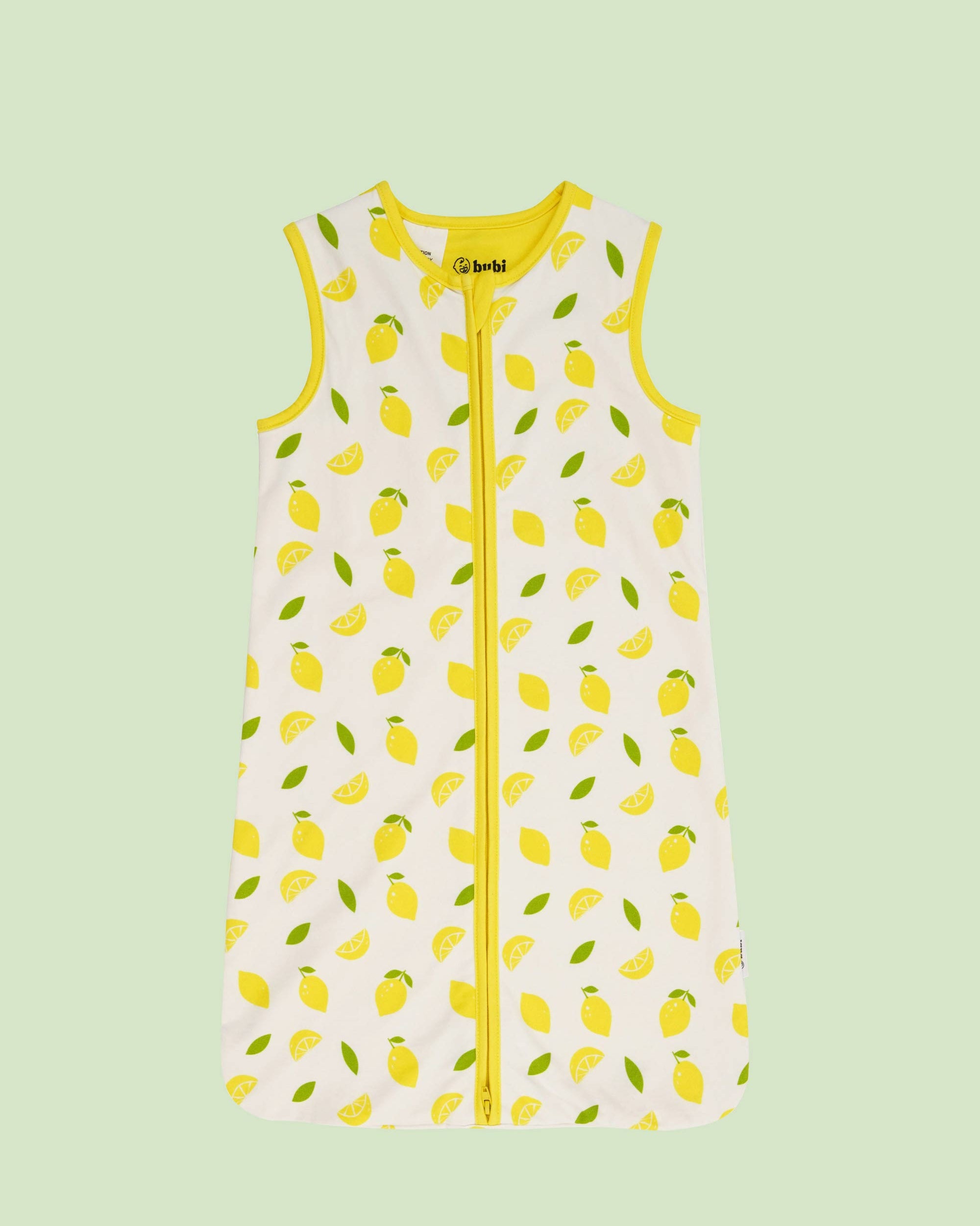 organic cotton sleeping bag lemons - front view