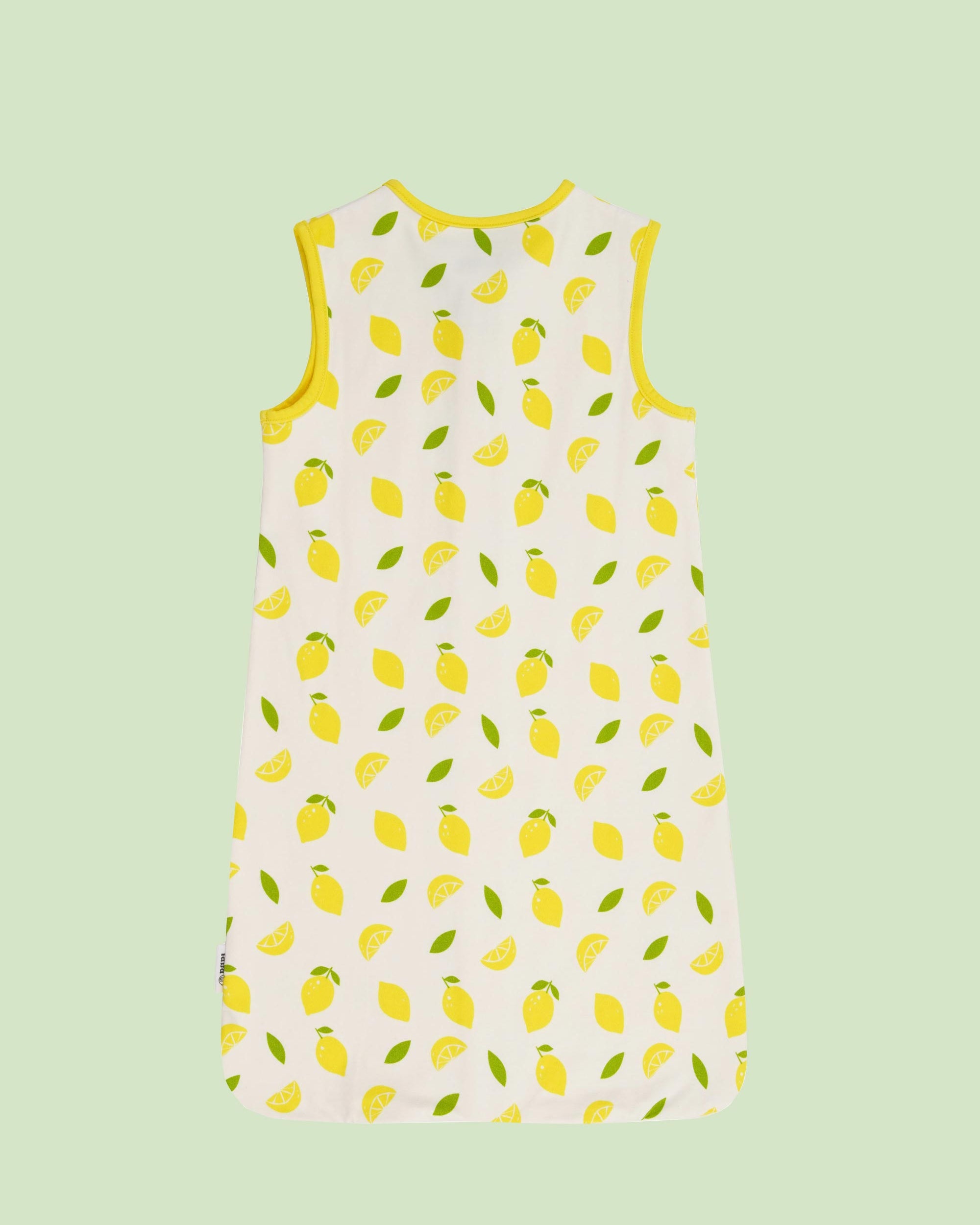 organic cotton sleeping bag lemons - back view
