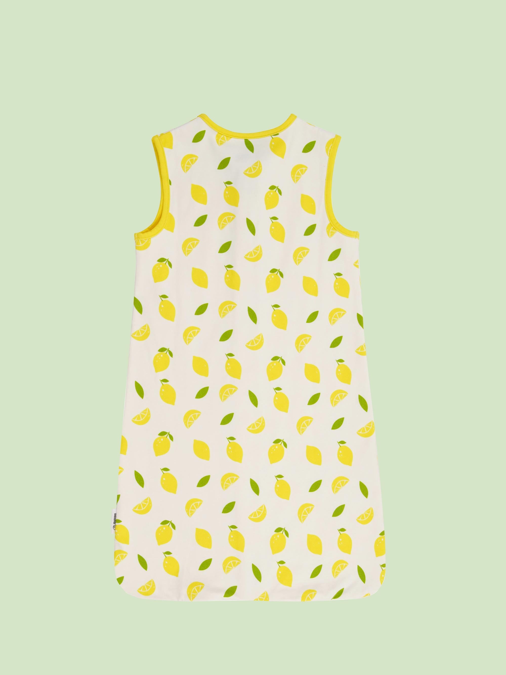 organic cotton sleeping bag lemons - back view