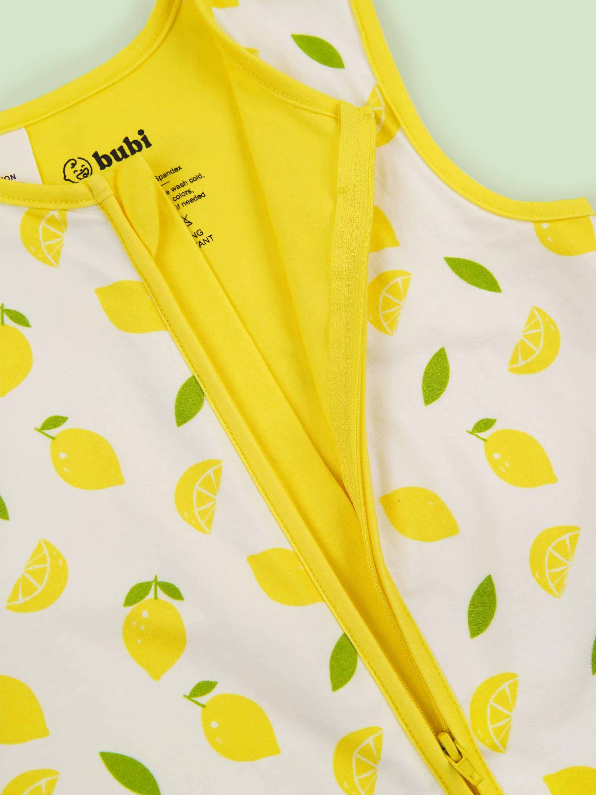 organic cotton sleeping bag lemons - upper view