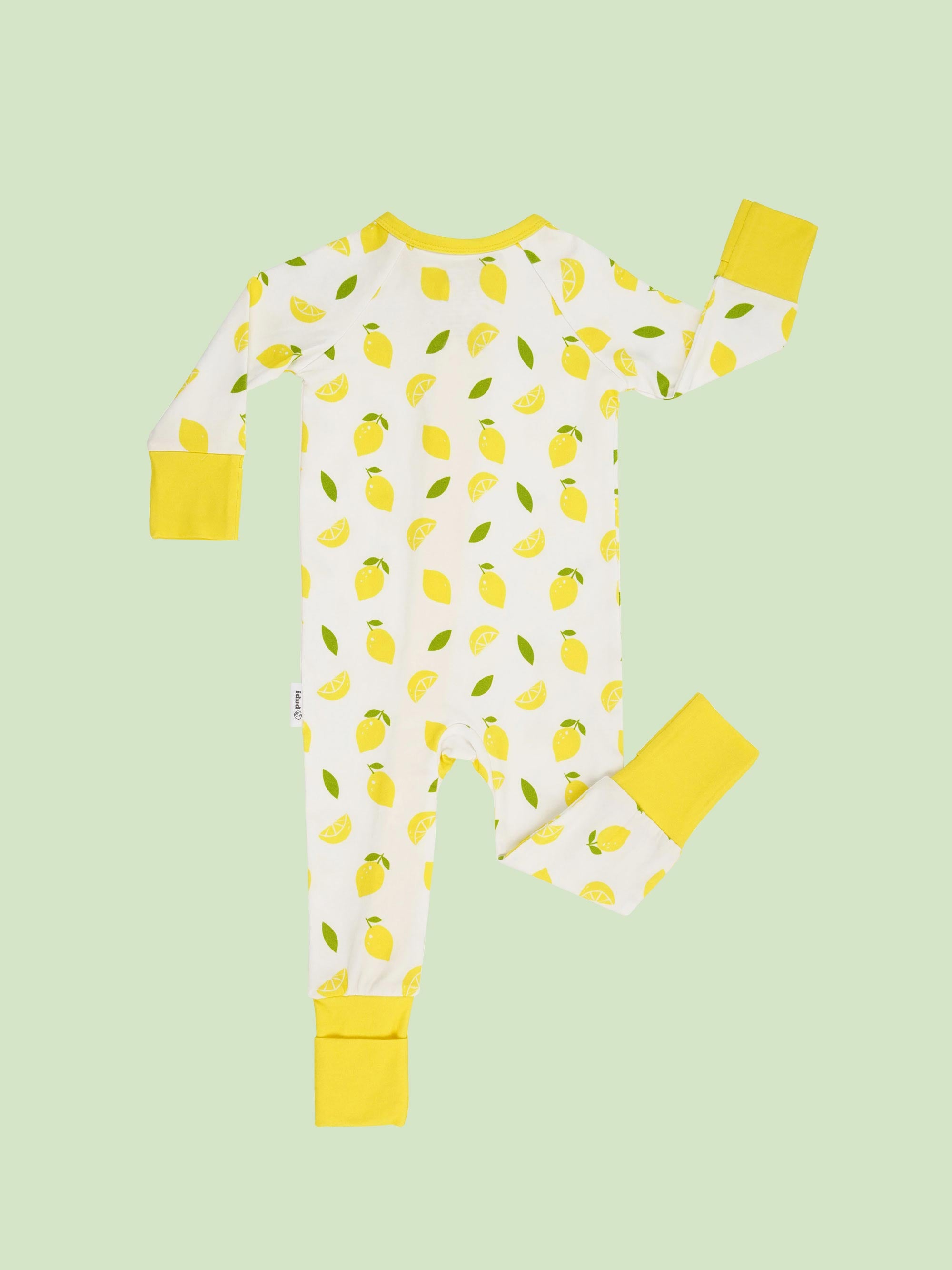 organic cotton baby coverall romper lemons - back view