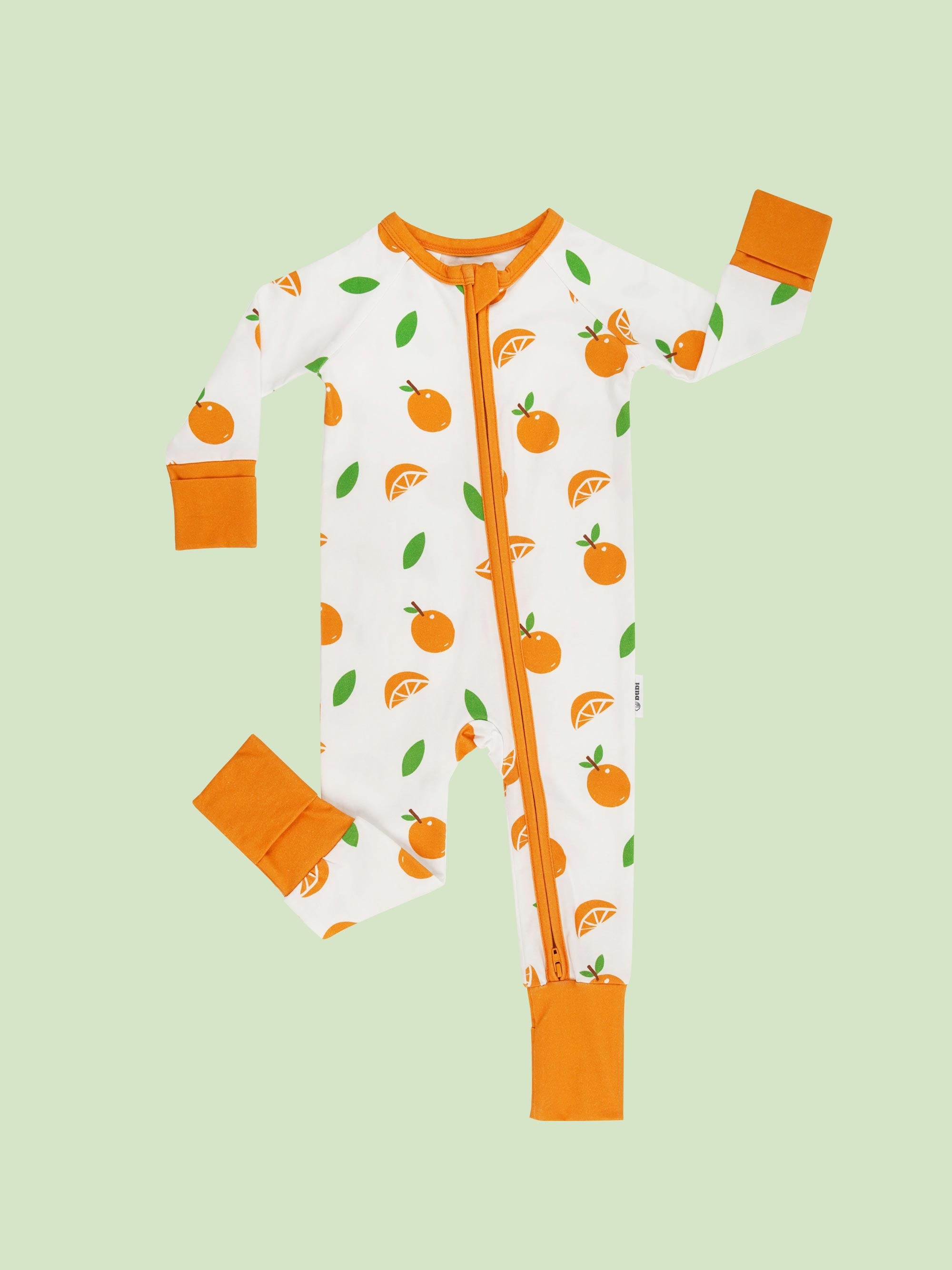 organic cotton baby coverall romper mandarin - front view