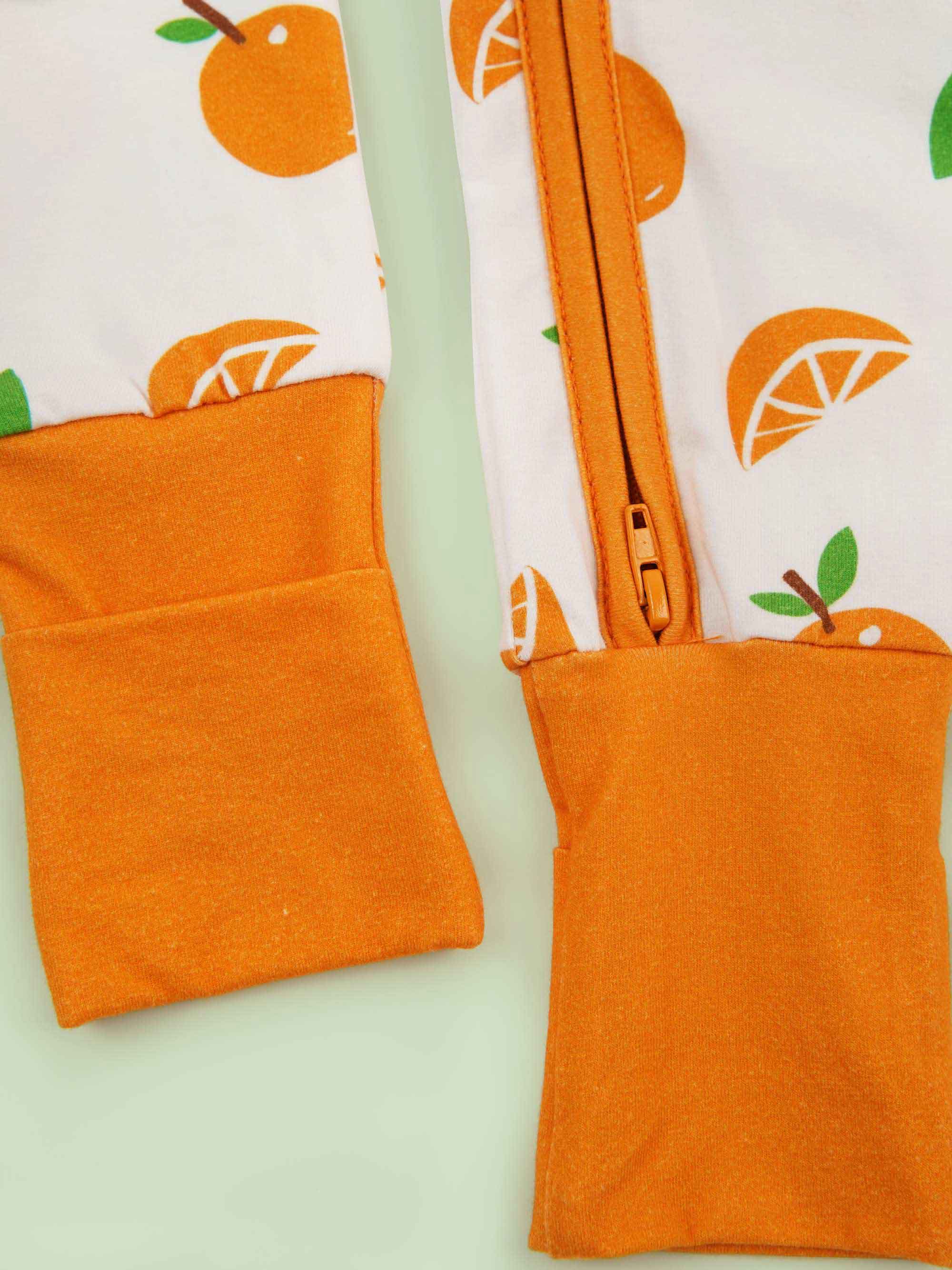 organic cotton baby coverall romper mandarin - bottom view