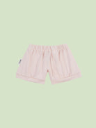 organic cotton baby shorts in pink - front view