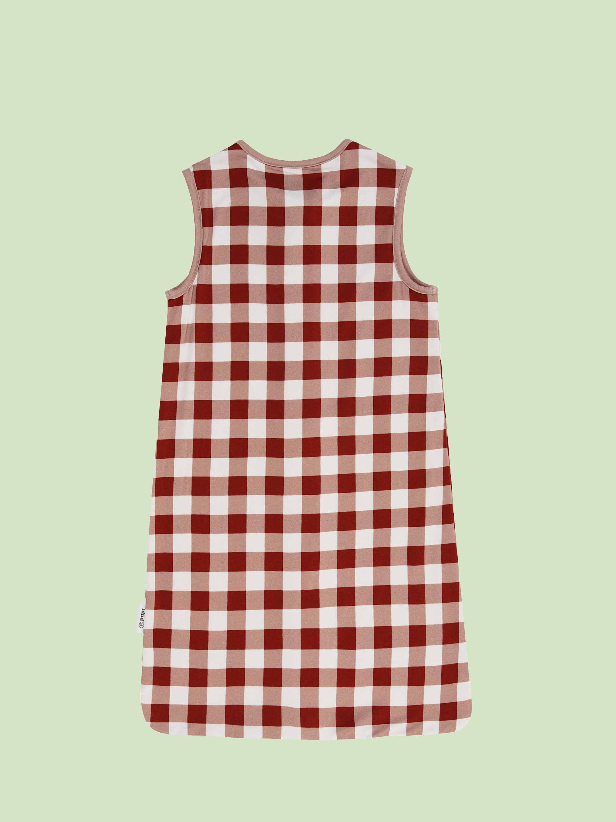 bamboo baby sleeping bag squares pattern - back view