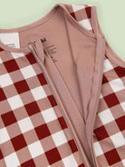 bamboo baby sleeping bag squares pattern - open view