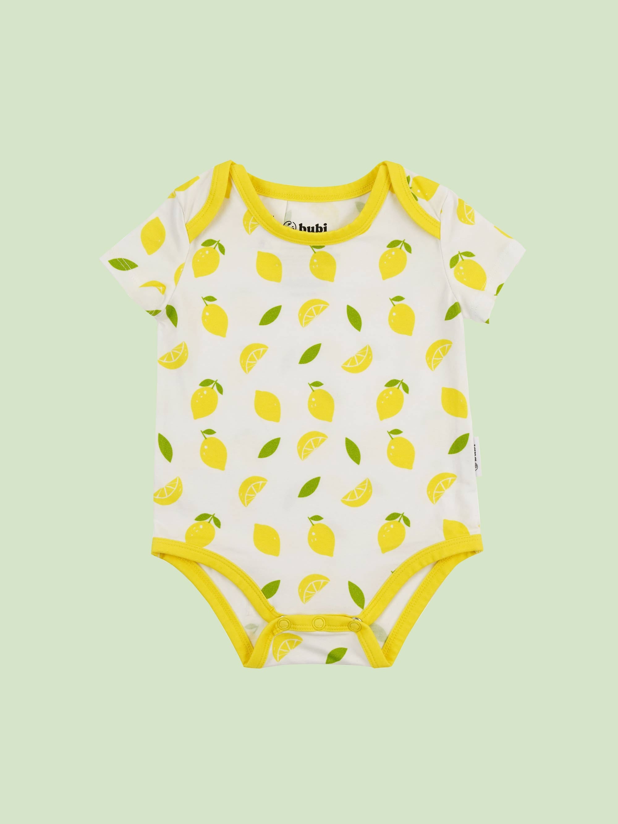 organic cotton bodysuit top lemons - front view