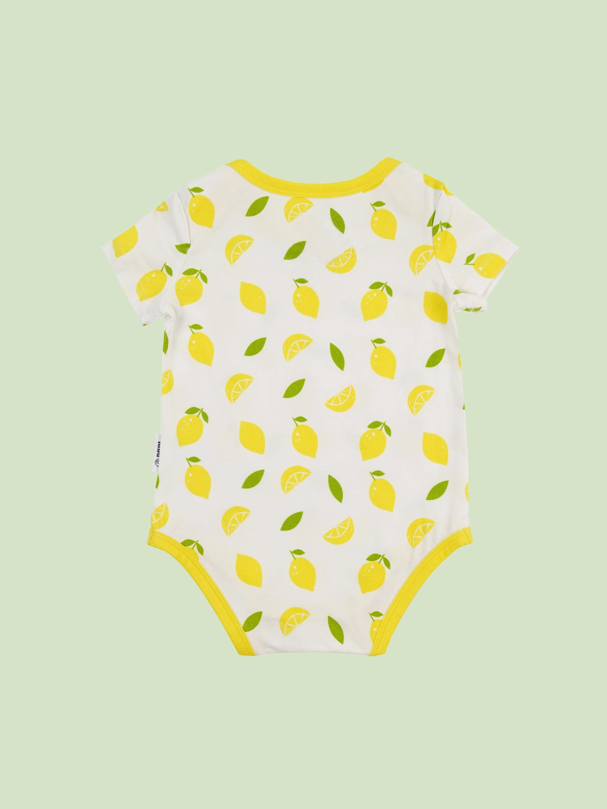 organic cotton bodysuit top lemons - back view