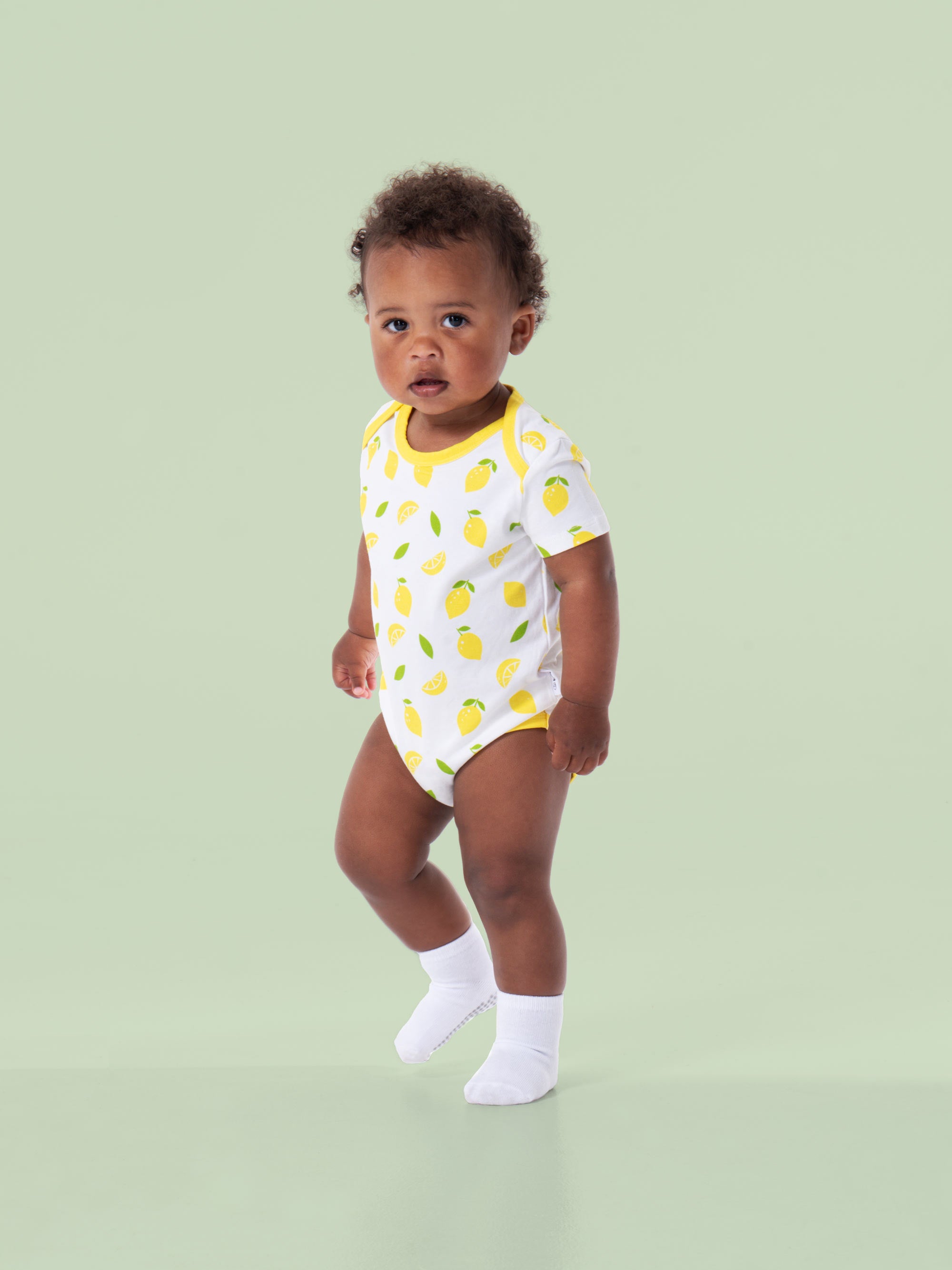 organic cotton bodysuit top lemons - boy