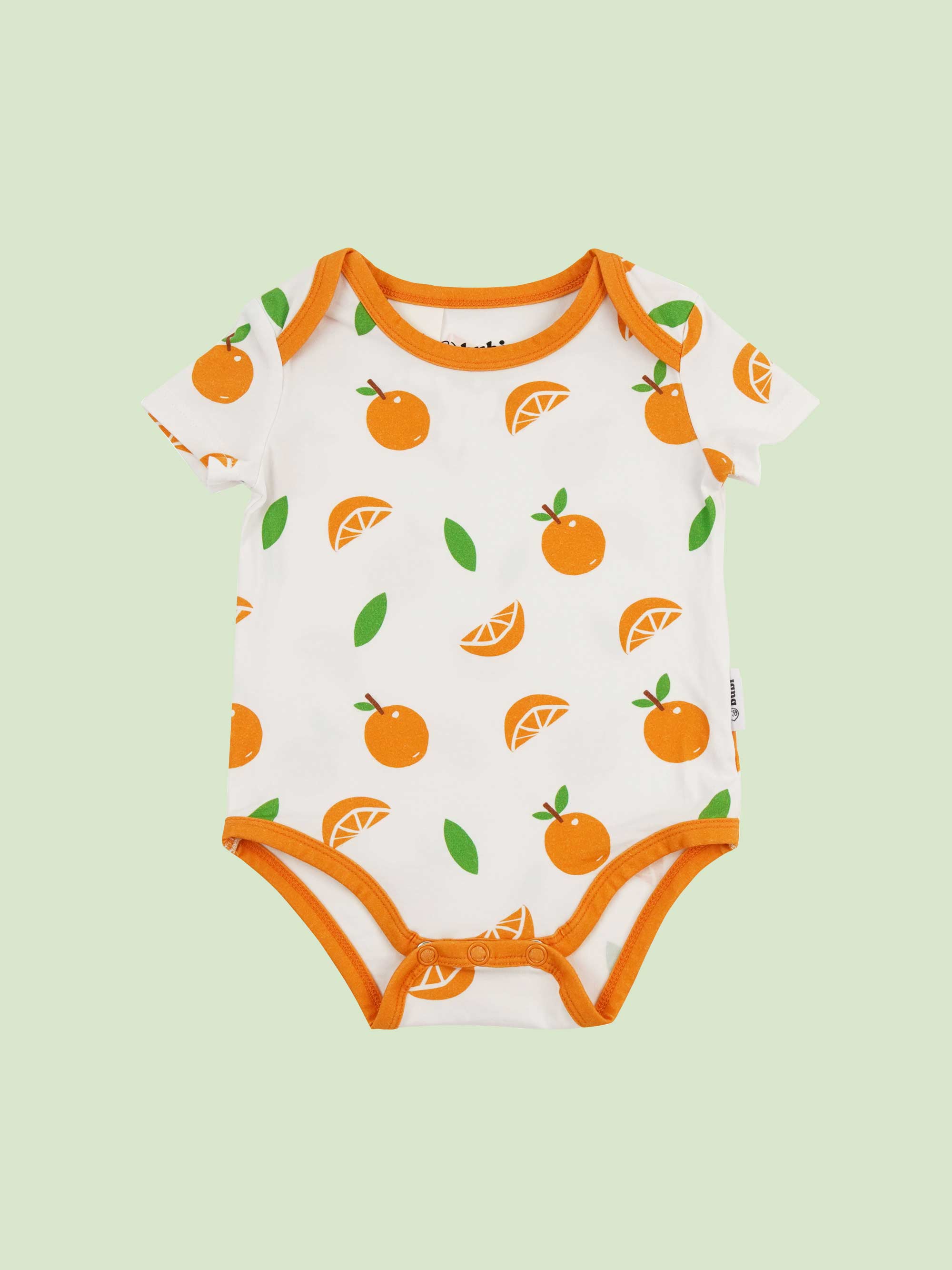 organic cotton bodysuit mandarins - front view