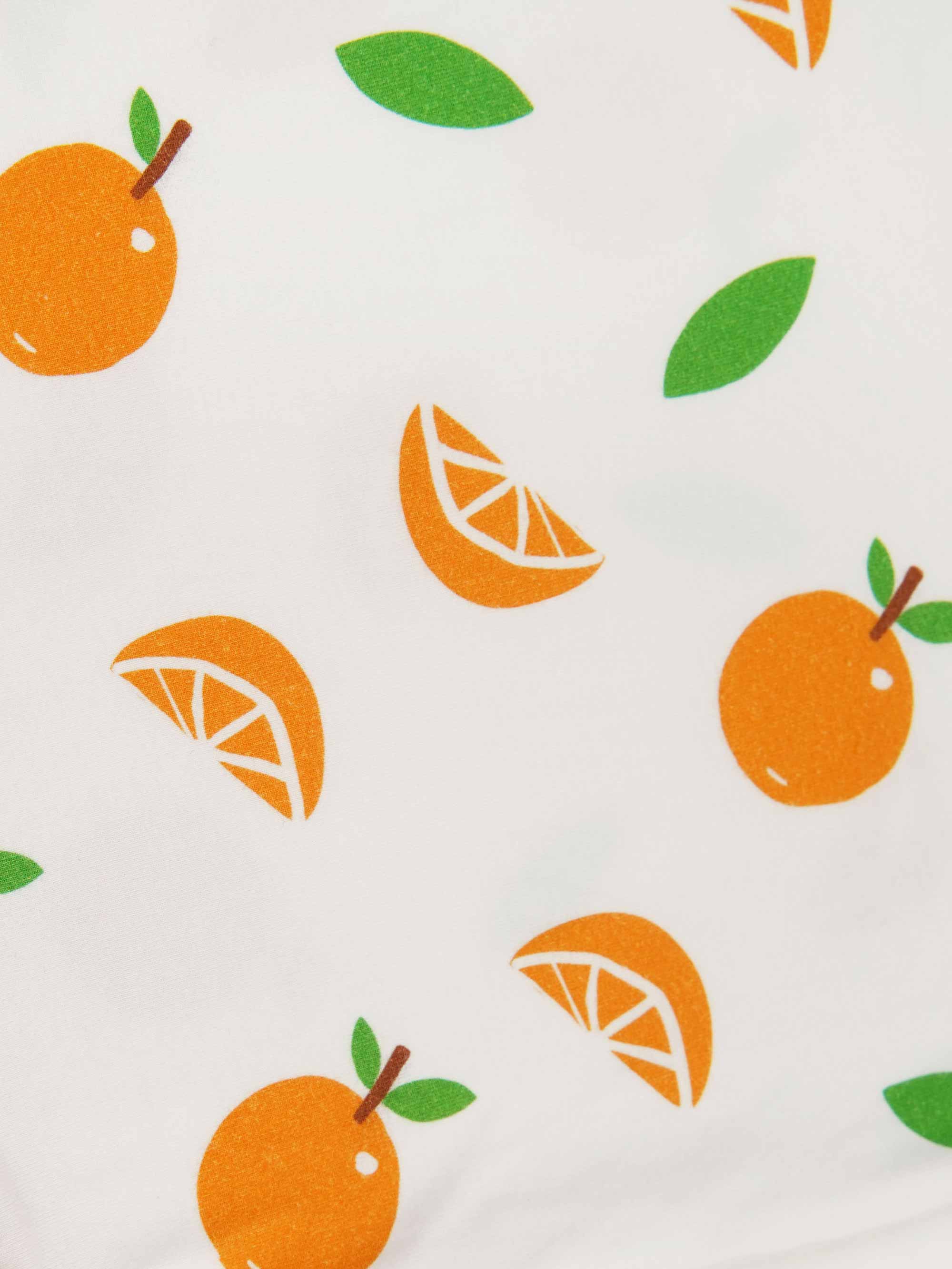 organic cotton bodysuit mandarins - close-up view