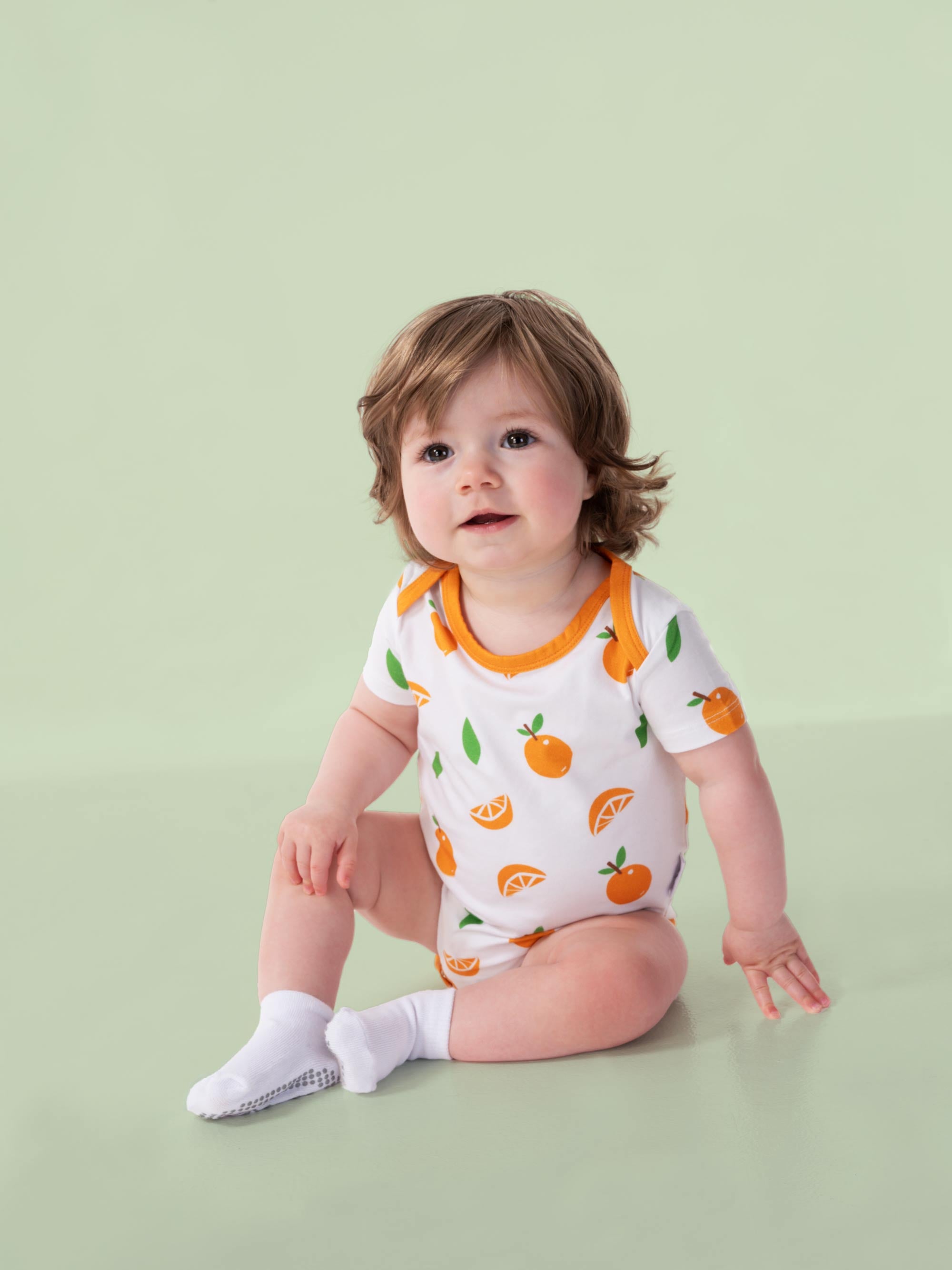 organic cotton bodysuit mandarins - girl