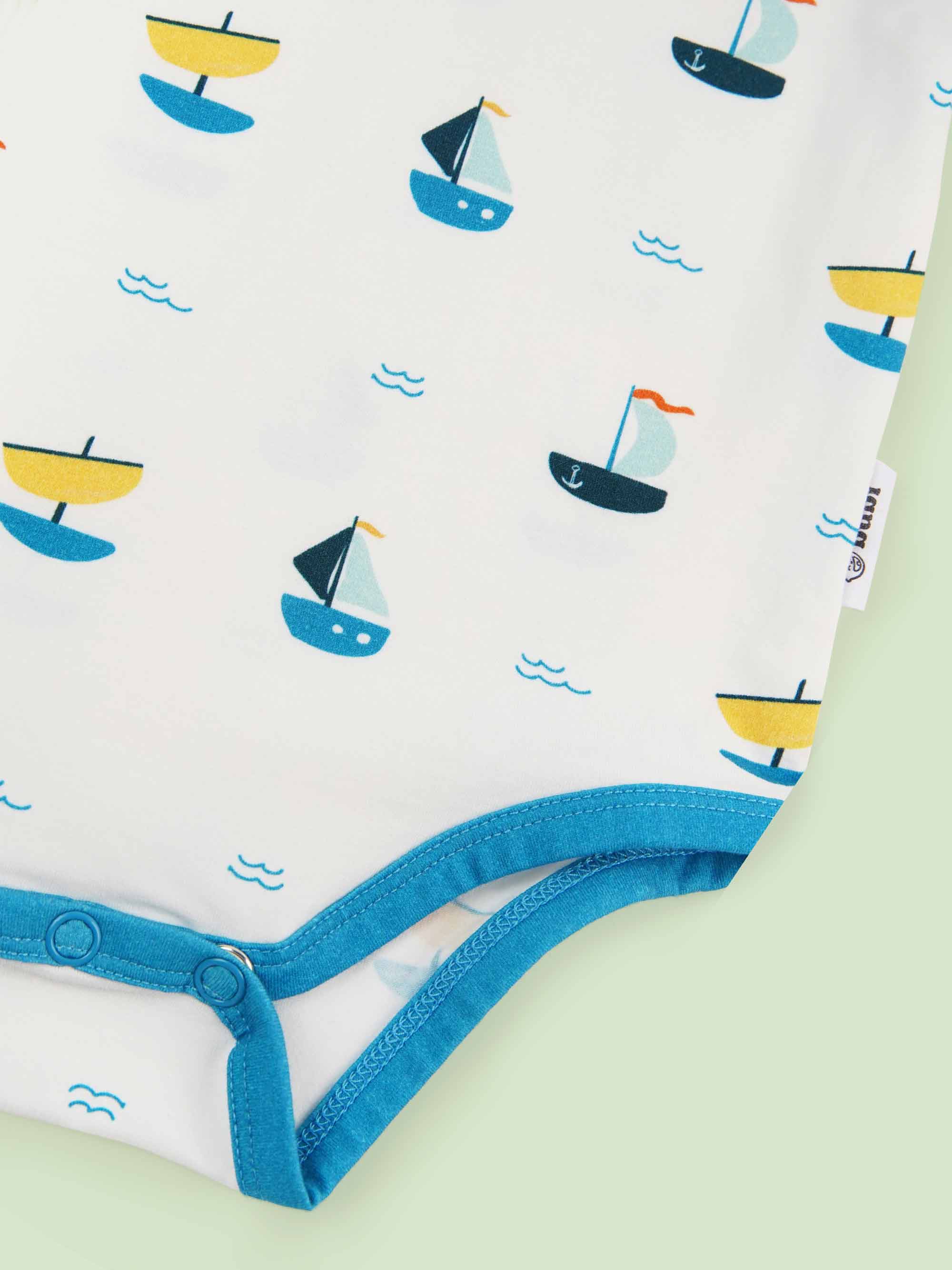 organic cotton bodysuit ships - bottom view