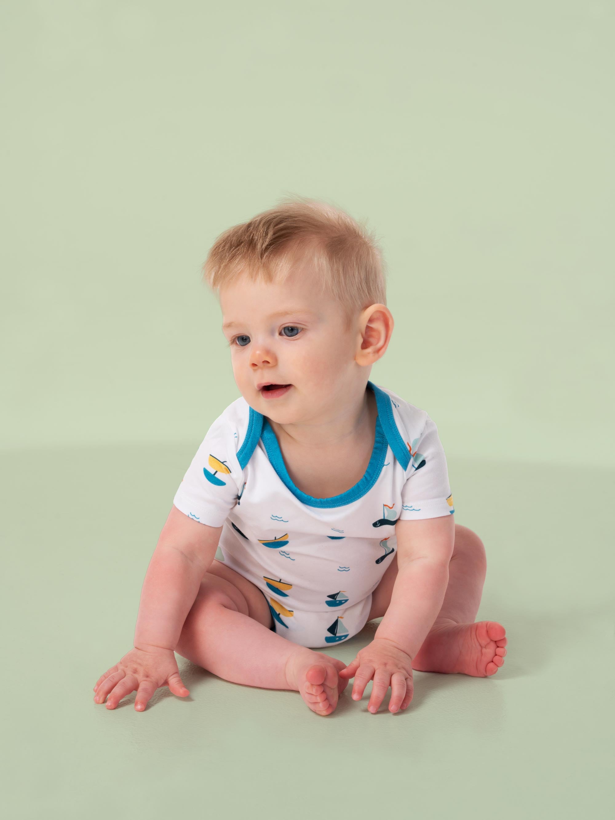 organic cotton bodysuit ships - boy