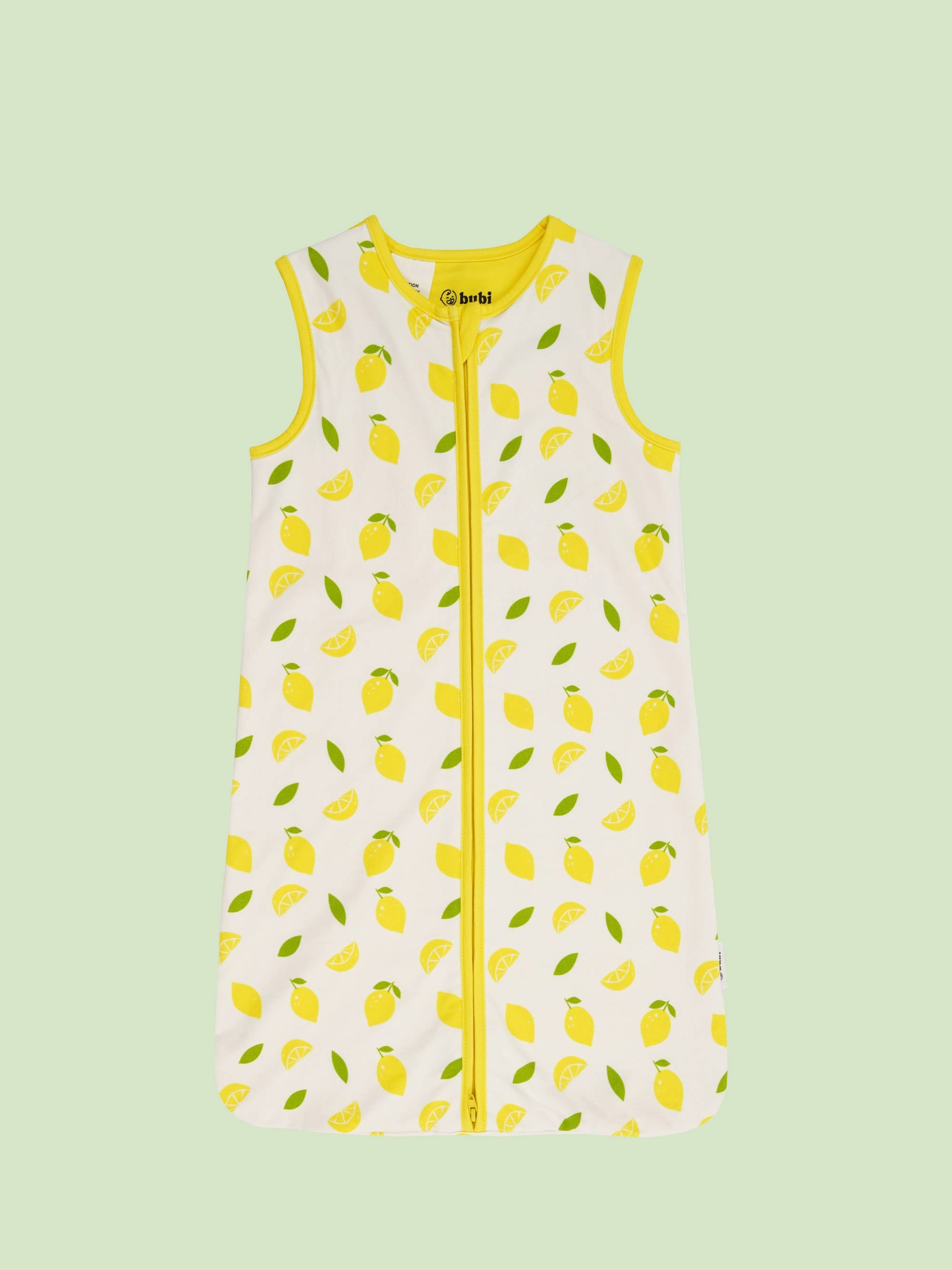 organic cotton sleeping bag lemons - front view
