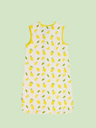 organic cotton sleeping bag lemons - back view
